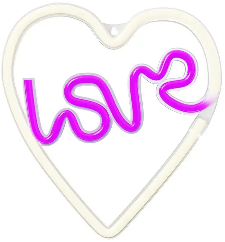 Neoninis LED šviestuvas LOVE HEART violetinis baltas NNE02 Neolia