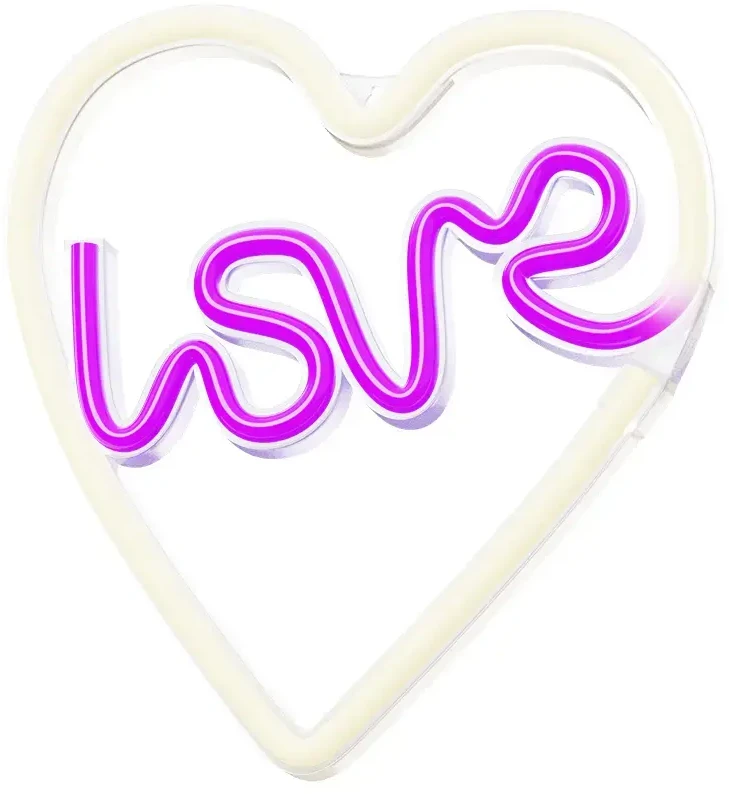 Neoninis LED šviestuvas LOVE HEART violetinis baltas NNE02 Neolia