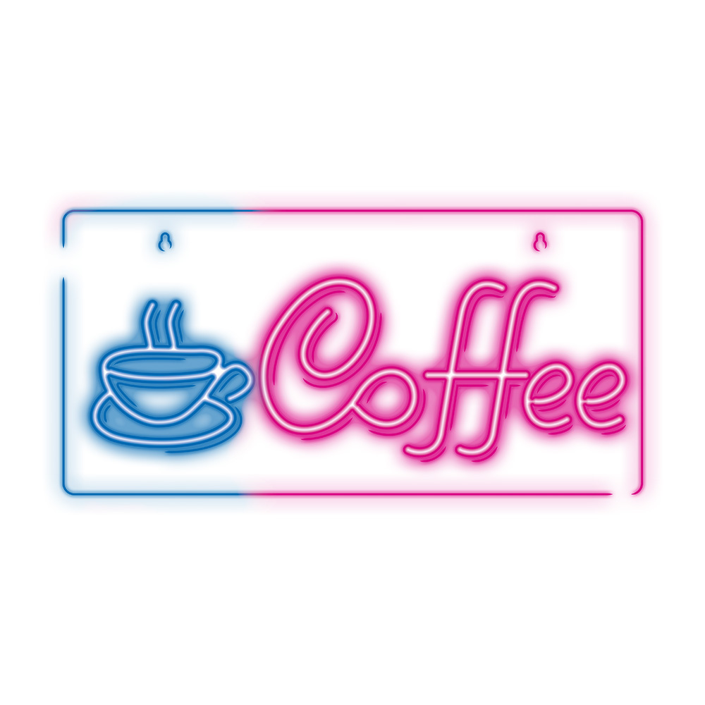 Pakabinamas šviestuvas TelForceone Neon PLEXI LED COFFEE rožinė mėlyna NNE11 Neolia