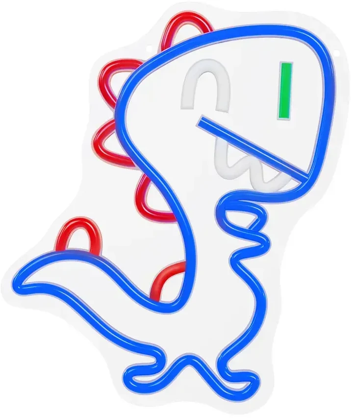 TelForceone Neon LED JURASSIC BABY DINO mėlynos spalvos FLNJ01"Forever" šviesiai