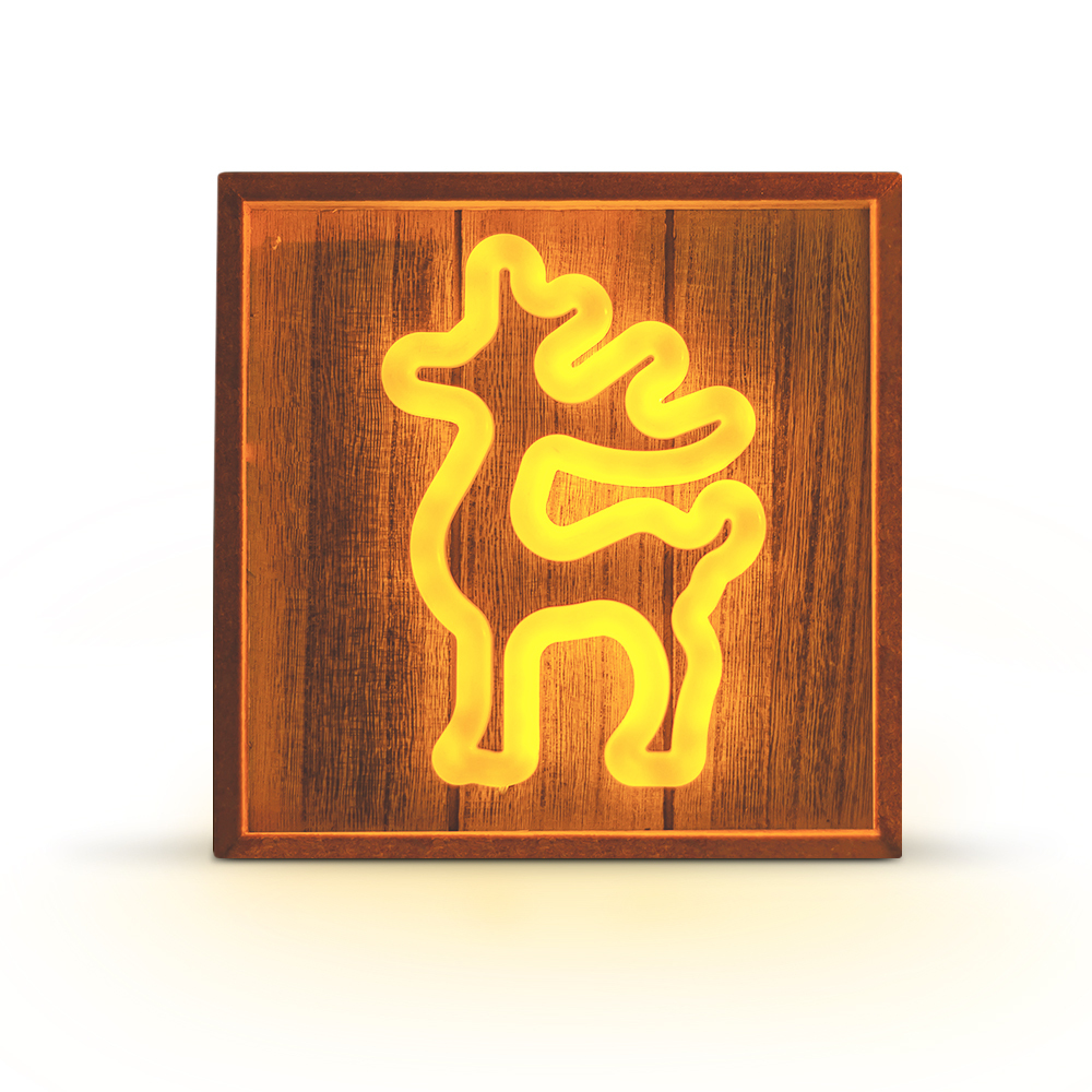 TelForceone Neon Wood Frame LED Elnias šiltai balta FLNW01 Forever Light