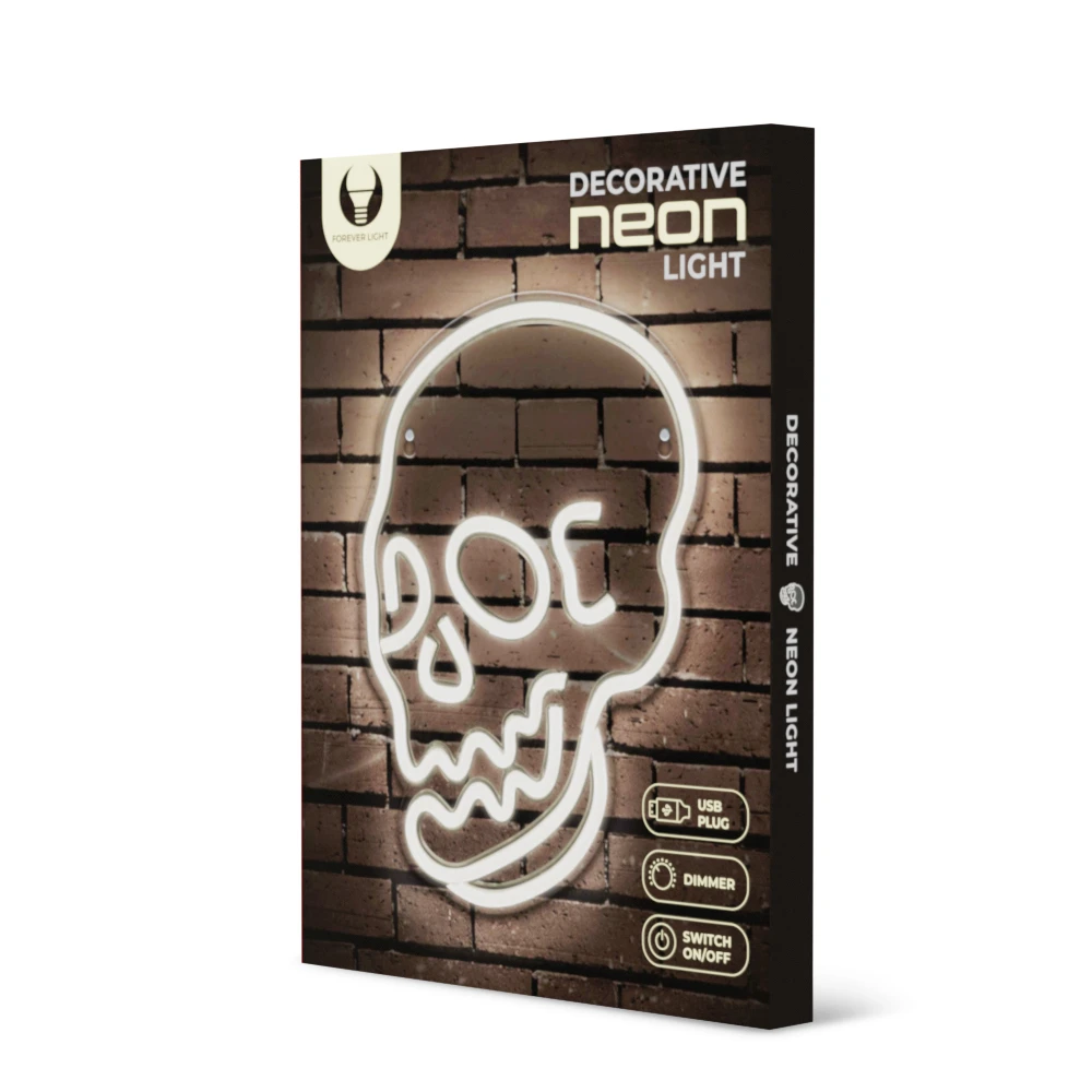 TelForceone Neon PLEXI LED Kaukolė balta FPNE07X Forever Light
