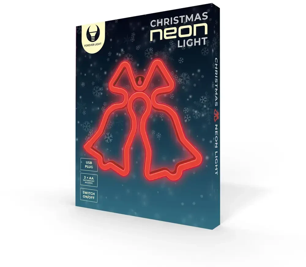 Neon LED Kalėdiniai Varpėliai raudona FLNE17 Forever Light