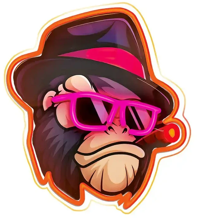Neoninis LED paveikslas GANGSTA MONKEY daugiaspalvis FLA03 Forever Light