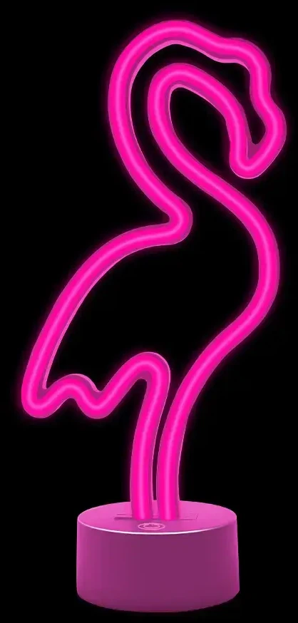 Neoninis LED šviestuvas su stovu FLAMINGO rožinis USB-C FSC-11 Forever Light