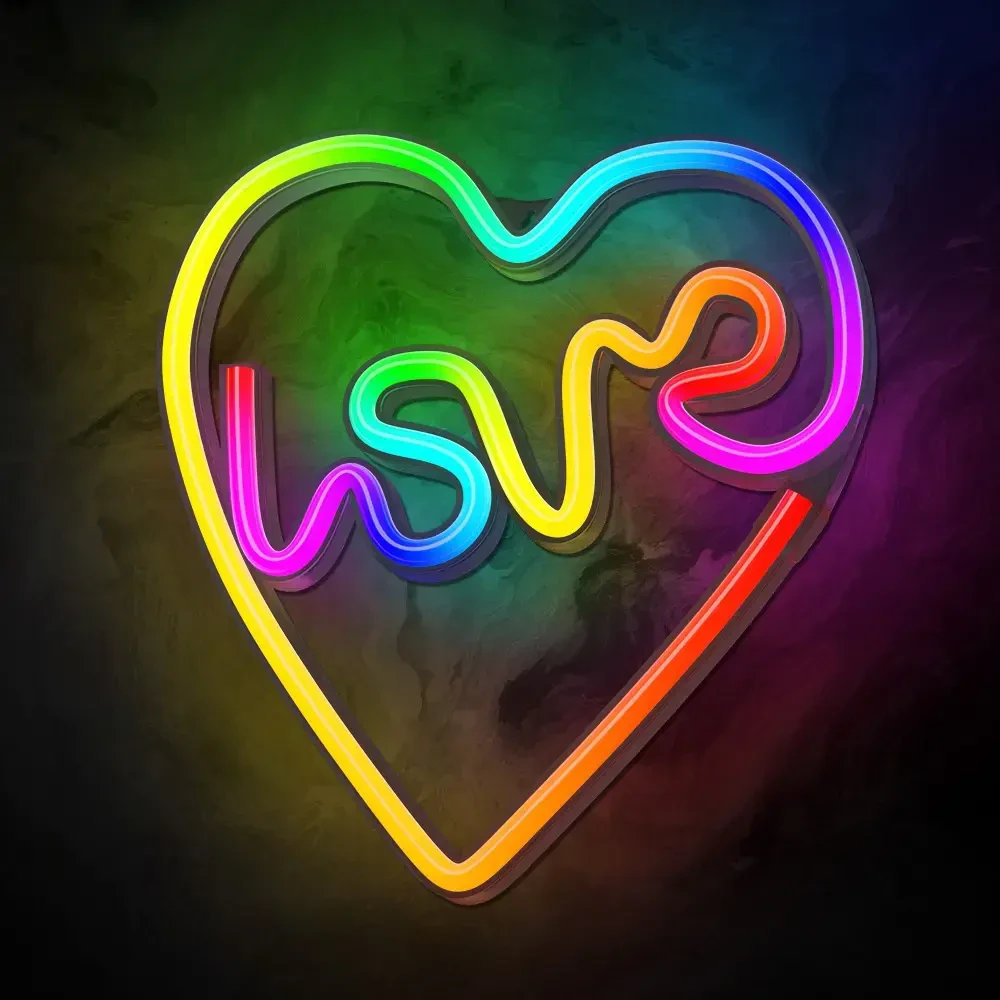 Neoninė LED RGB širdelės formos dekoracija LOVE IN HEART FLRN02 + RC Forever Light