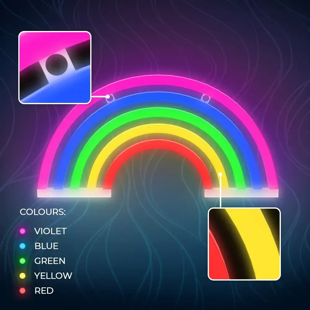 Neoninė LED lemputė RAINBOW 5 spalvų FLNE14X Forever Light