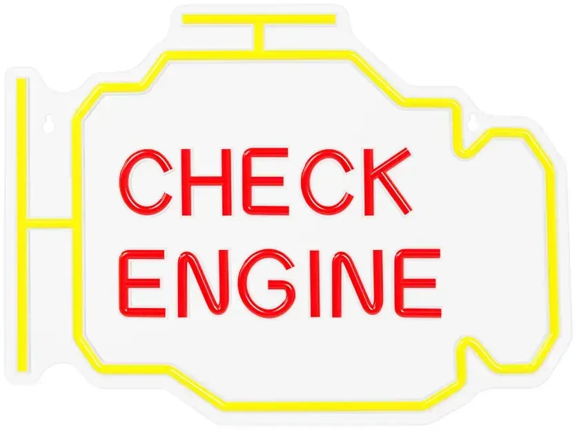 Neoninis PLEXI LED CHECK ENGINE geltonas raudonas NNE21 Neolia