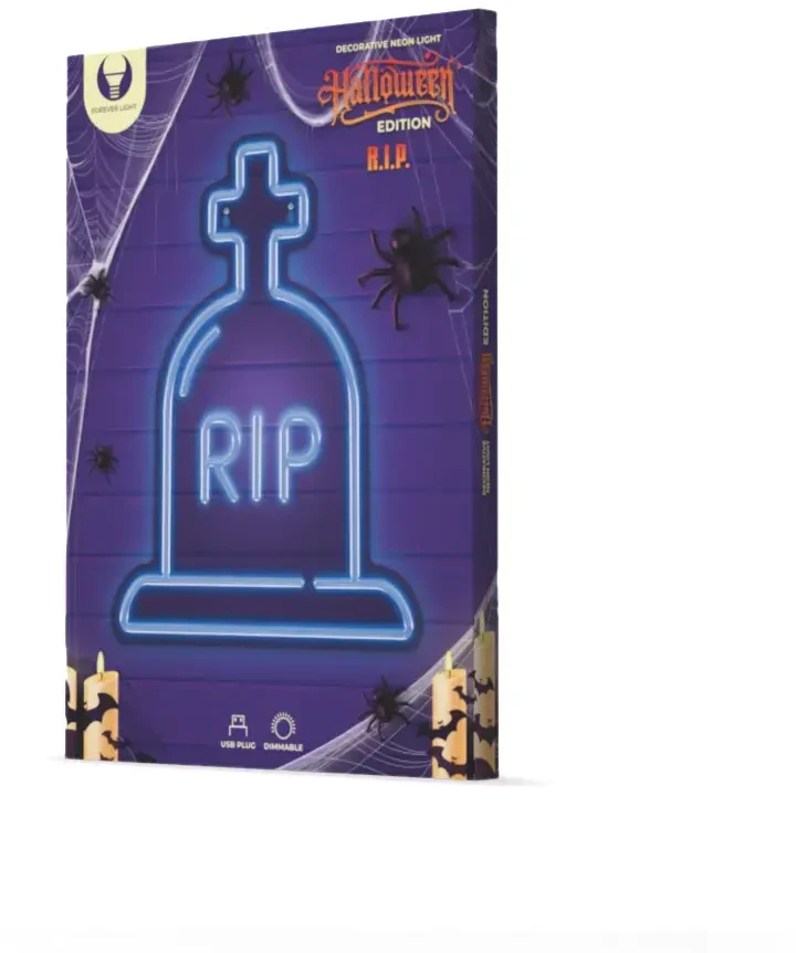 TelForceone Neoninis PLEXI LED RIP mėlynas FPNE16"Forever" šviesiai