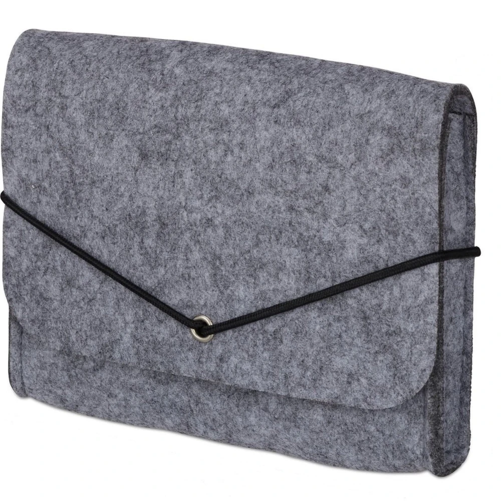 Springos Veltinis dėklas su elastine juostele 15x13 cm pilkas