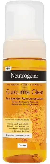 „Neutrogena Curcuma Clear“ raminančios valomosios putos