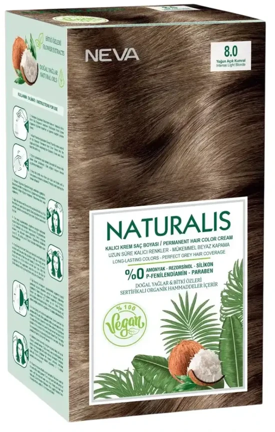 Neva Naturalis Permanent Hair Dye 7.0 Intense Skirtas šviesiems plaukams, 150 ml