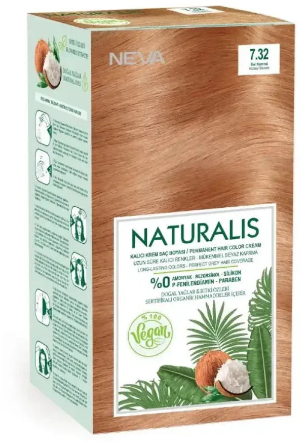 Neva Naturalis Permanent Hair Dye 7.32 Honey Skirtas šviesiems plaukams, 150 ml