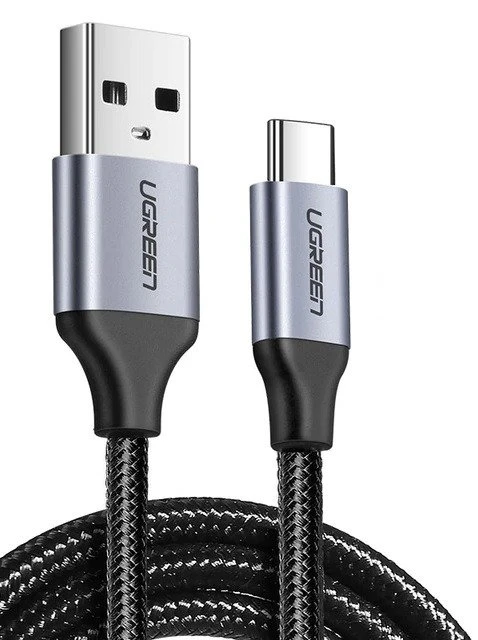 Nikeliu dengtas USB-C kabelis QC3.0 UGREEN 0.25m