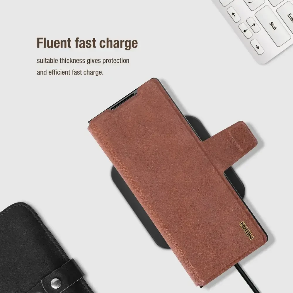 Nillkin Aoge dėklas skirtas Samsung Galaxy Z Fold 7 juodos spalvos