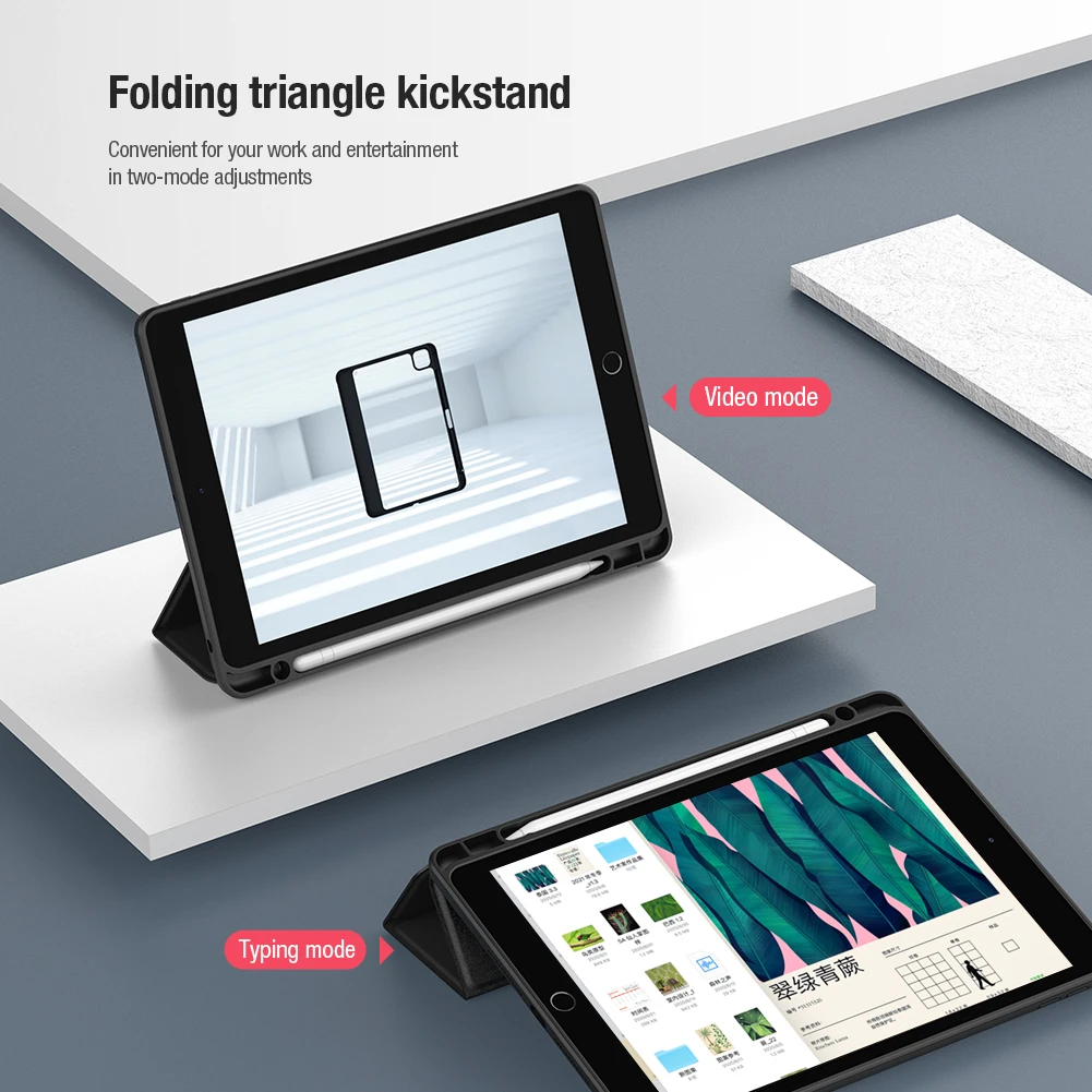 Dėklas Nillkin Bevel Leather Apple iPad 10.2 2021/iPad 10.2 2020/iPad 10.2 2019 juodas