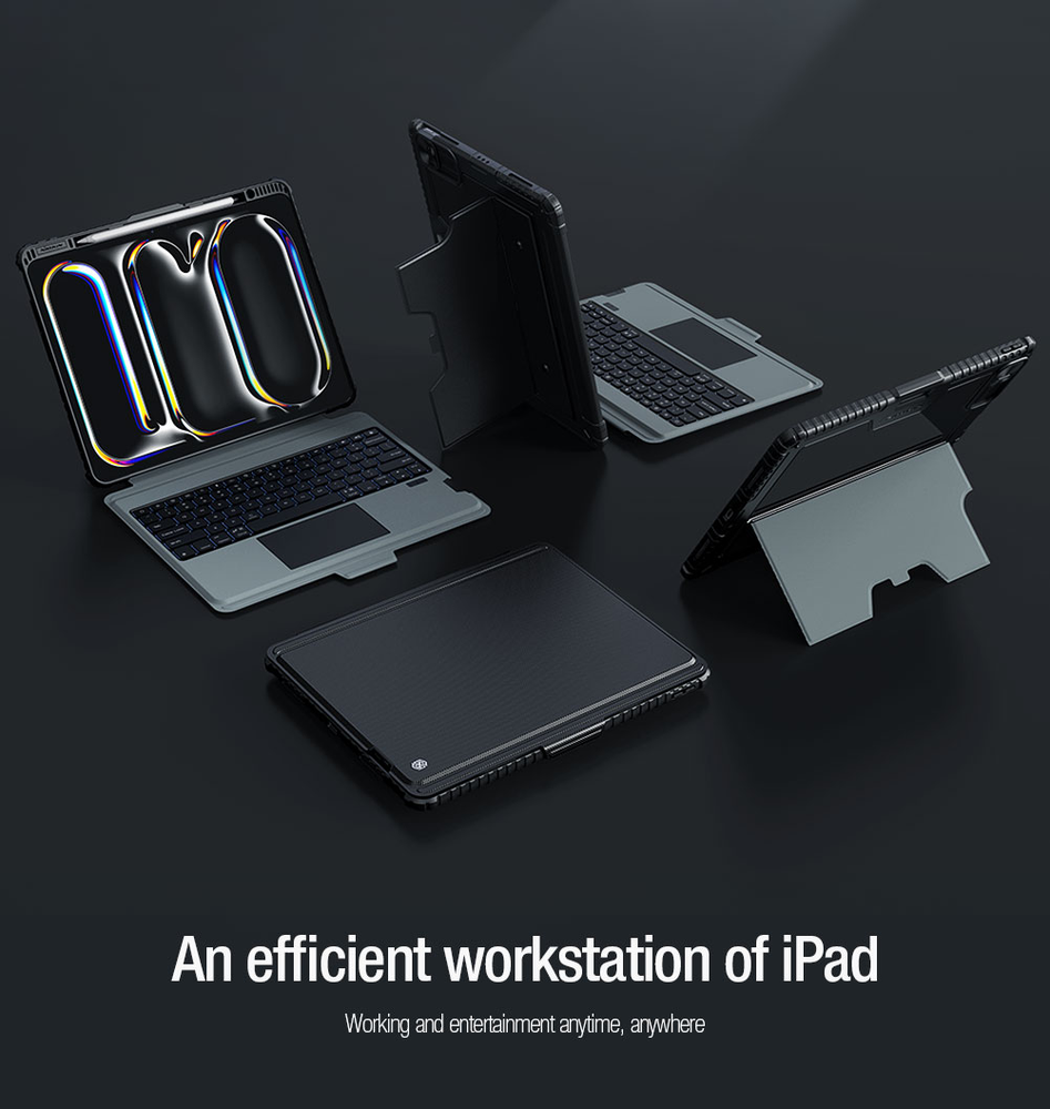 Nillkin Bumper Combo Klaviatūra (su pašvietimu) Apple iPad Pro 13 2024 dėklasp lanšetiniam kompiuteriui juodos spalvos