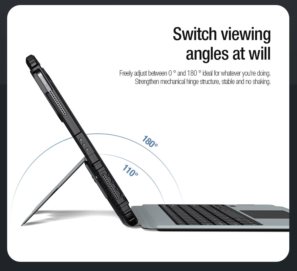 Nillkin Bumper Combo Klaviatūra (su pašvietimu) Apple iPad Pro 13 2024 dėklasp lanšetiniam kompiuteriui juodos spalvos