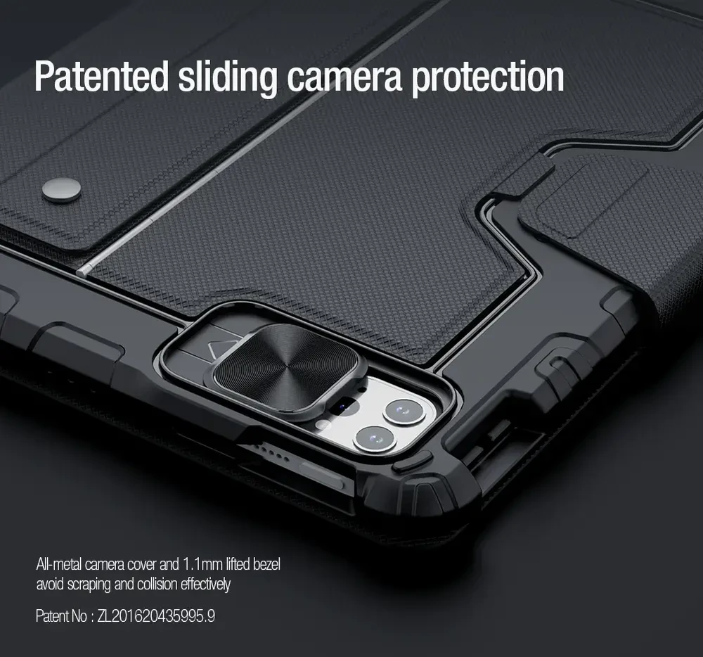 Nillkin Bumper Combo dėklas su klaviatūra (Backlit Version) skirtas Apple iPad Air 4/5/10.9 2020/11 2024/2025/Pro 11 2020/2021/2022 juodos spalvos