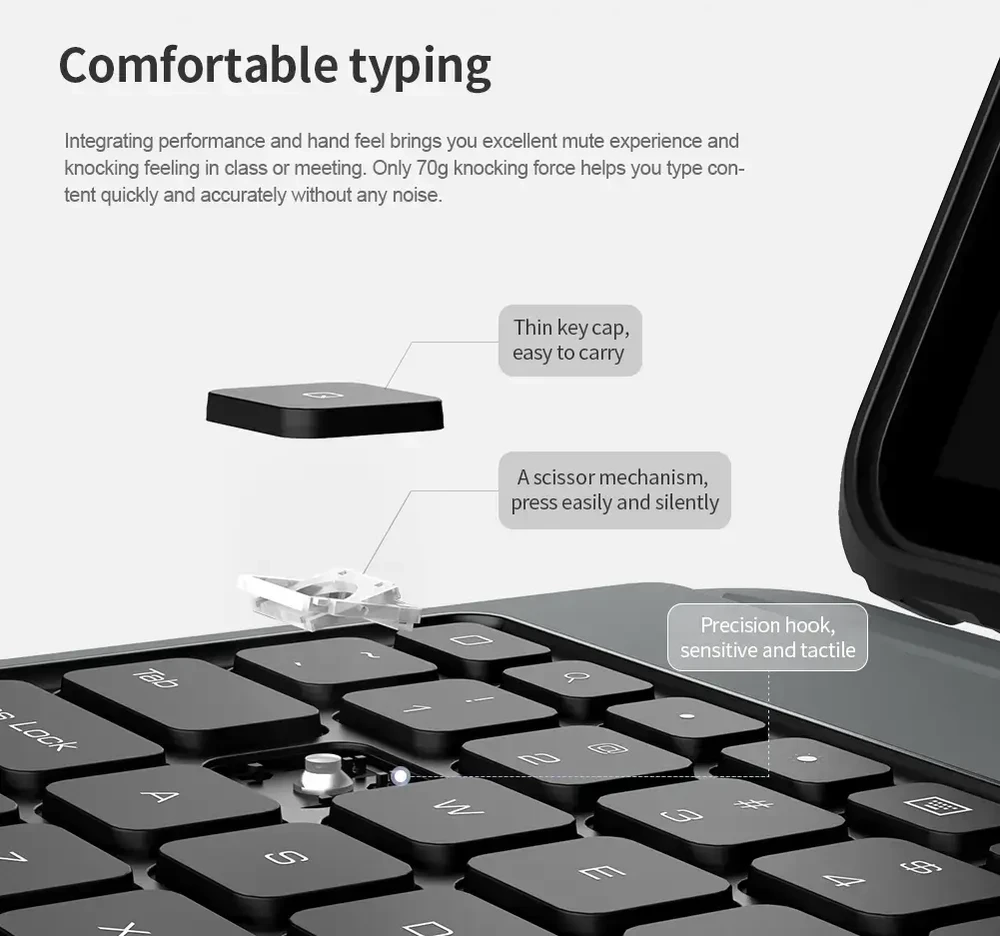 Nillkin Bumper Combo Keyboard dėklas skirtas Apple iPad Pro 12.9 2020/2021/2022/ Air 13 2024/2025 Juodas