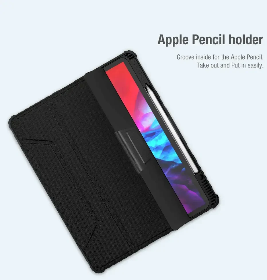 Nillkin Bumper PRO Protective Stand dėklas skirtas Apple iPad Pro 12.9 2020/2021/2022/ Air 13 2024/2025 juodos spalvos