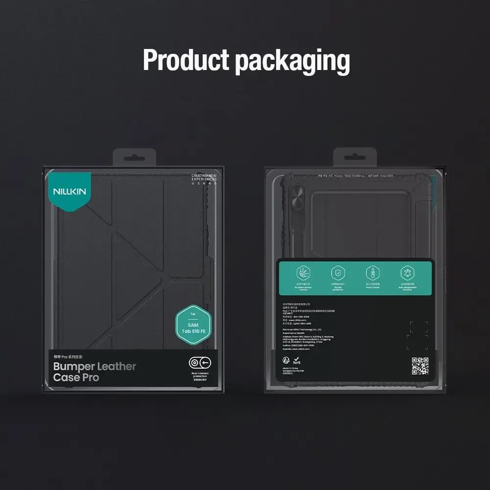 Nillkin Bumper PRO Protective Stand dėklas Multi-angle skirtas Samsung Galaxy Tab S10 FE juodos spalvos