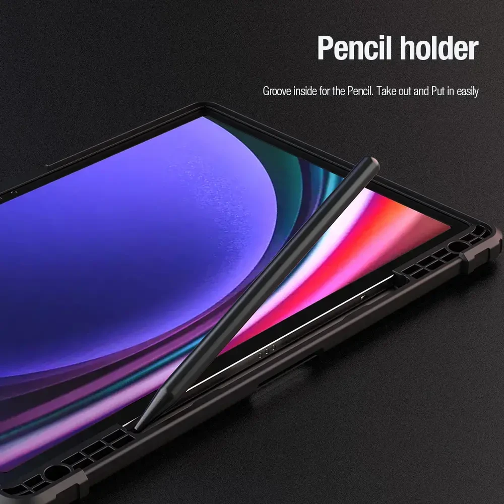 Nillkin Bumper PRO Protective Stand Multi-angle Samsung Galaxy Tab S9+ dėklas planšetiniam kompiuteriui juodos spalvos