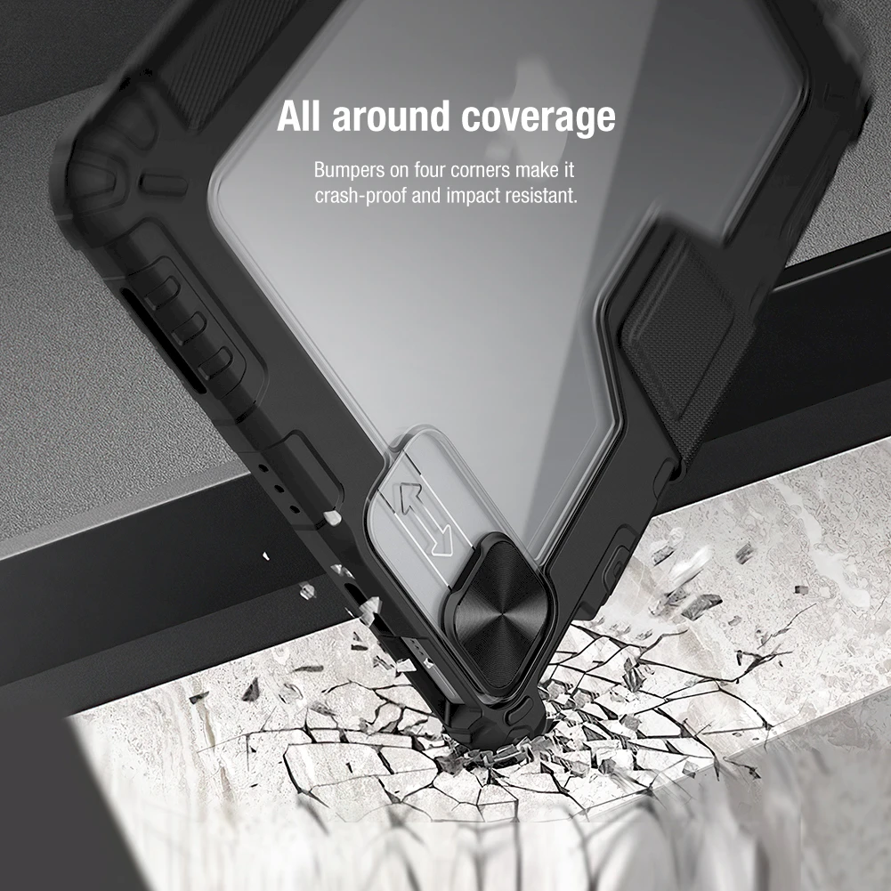 Nillkin Bumper PRO Protective Stand Apple iPad Air 4/5/10.9 2020/11 2024/ Pro 11 2020/2021/2022 dėklas planšetiniam kompiuteriui juodos spalvos