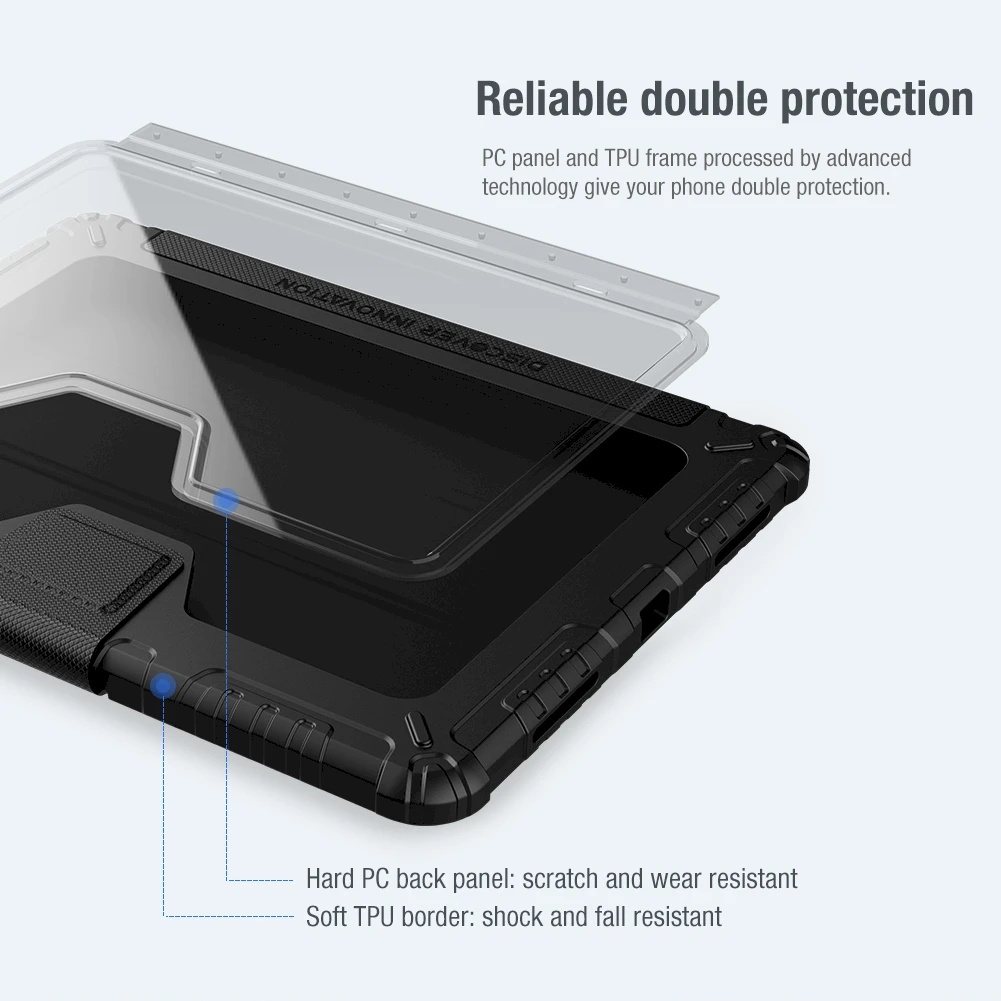 Nillkin Bumper PRO Protective Stand Apple iPad Air 4/5/10.9 2020/11 2024/ Pro 11 2020/2021/2022 dėklas planšetiniam kompiuteriui juodos spalvos