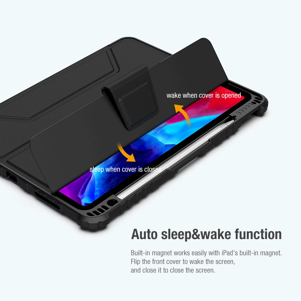 Nillkin Bumper PRO Protective Stand Apple iPad Air 4/5/10.9 2020/11 2024/ Pro 11 2020/2021/2022 dėklas planšetiniam kompiuteriui juodos spalvos