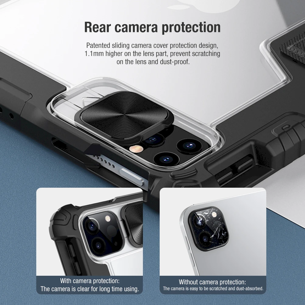 Nillkin Bumper PRO Protective Stand Apple iPad Air 4/5/10.9 2020/11 2024/ Pro 11 2020/2021/2022 dėklas planšetiniam kompiuteriui juodos spalvos
