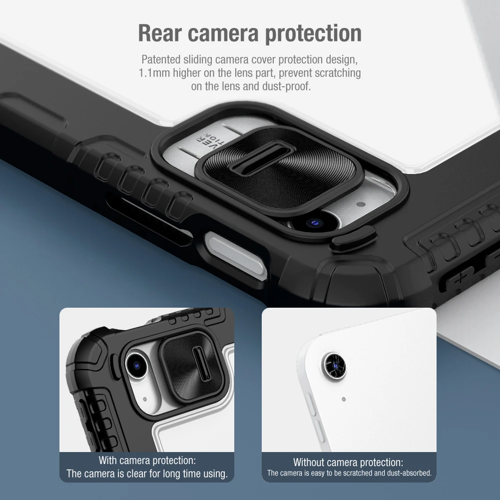 Nillkin Bumper PRO apsauginis stovo dėklas iPad 10.9 2022/11 2025 Juodas