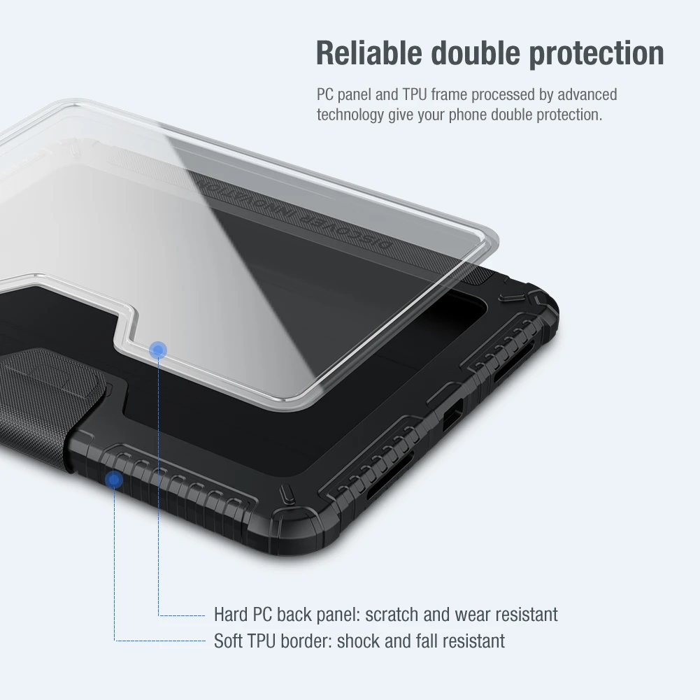 Nillkin Bumper PRO apsauginis stovo dėklas iPad 10.9 2022/11 2025 Juodas