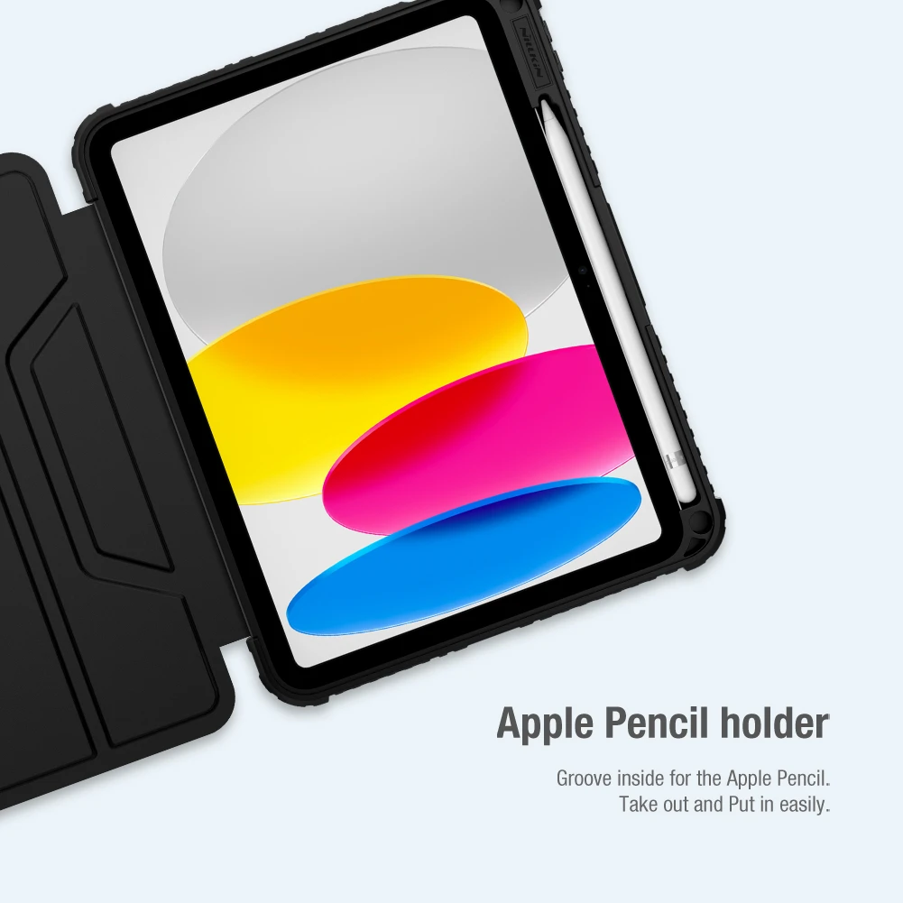 Nillkin Bumper PRO apsauginis stovo dėklas iPad 10.9 2022/11 2025 Juodas