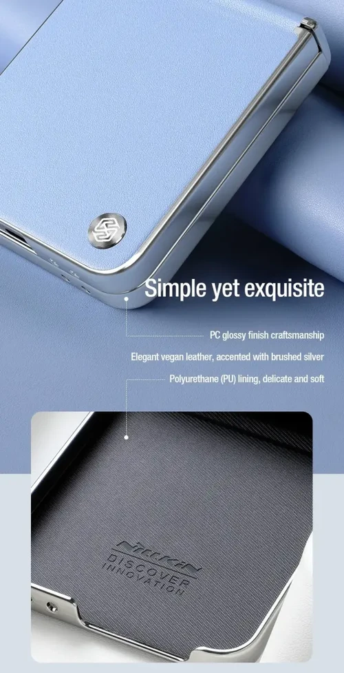 Nillkin CamShield Flip dėklas skirtas Samsung Galaxy Z Flip 6/7 FE baltos spalvos