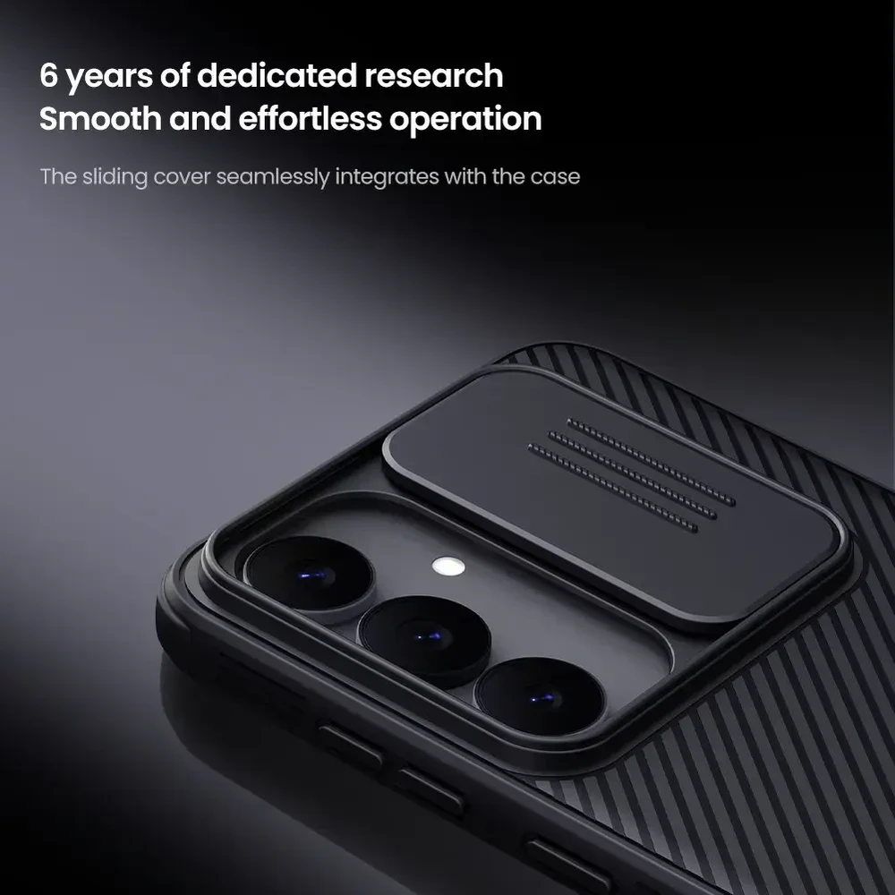 Nillkin CamShield PRO dėklas skirtas Samsung Galaxy S25 FE juodos spalvos