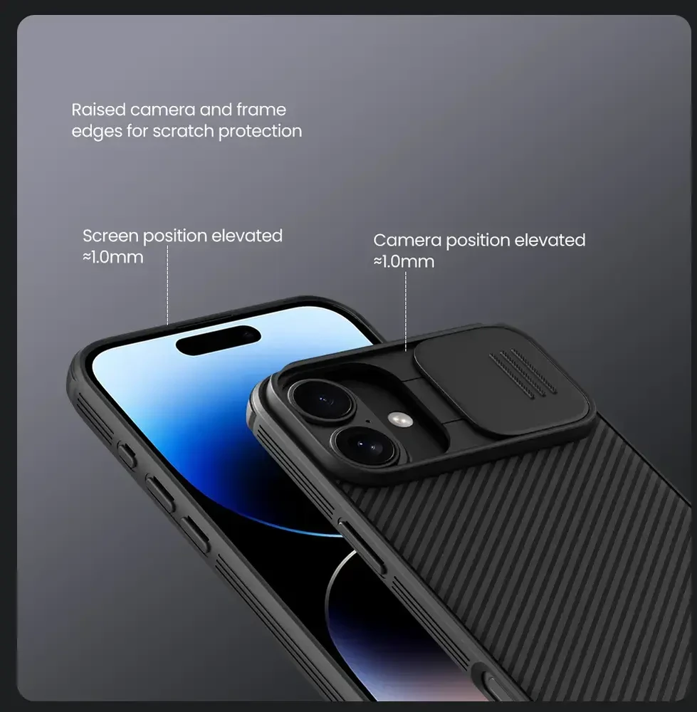Dėklas NILLKIN CAMSHIELD PRO IPHONE 16 (6.1) MĖLYNAS