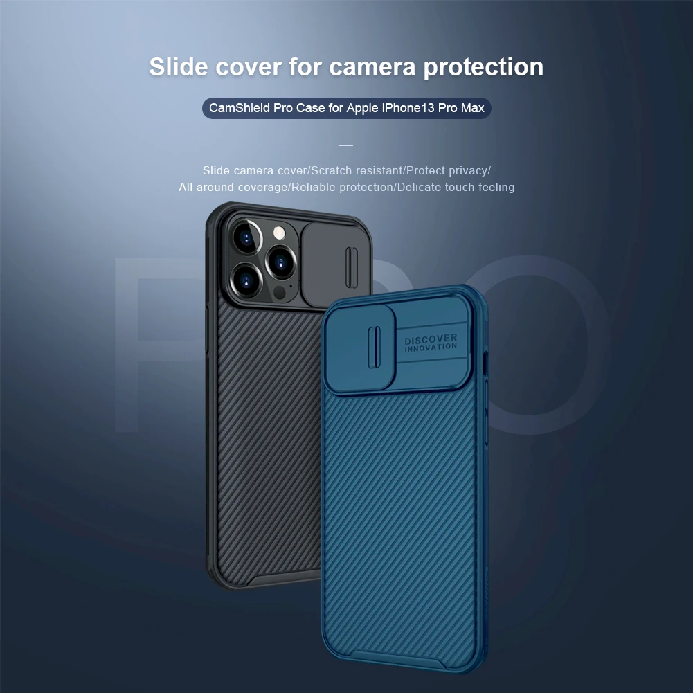 Nillkin CamShield Pro dėklas, skirtas Apple iPhone 13 Pro Max (juodas)