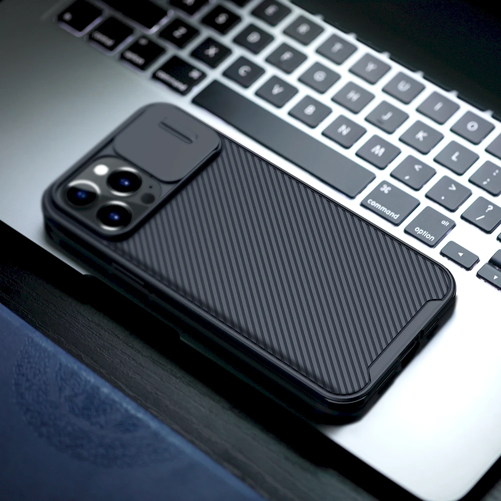 Nillkin CamShield Pro dėklas, skirtas Apple iPhone 13 Pro Max (juodas)