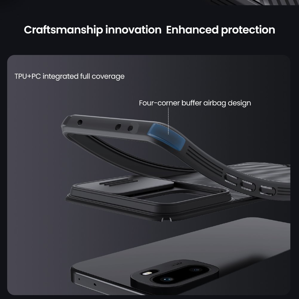 Nillkin CamShield PRO Hard dėklas skirtas OnePlus 15R juodos spalvos