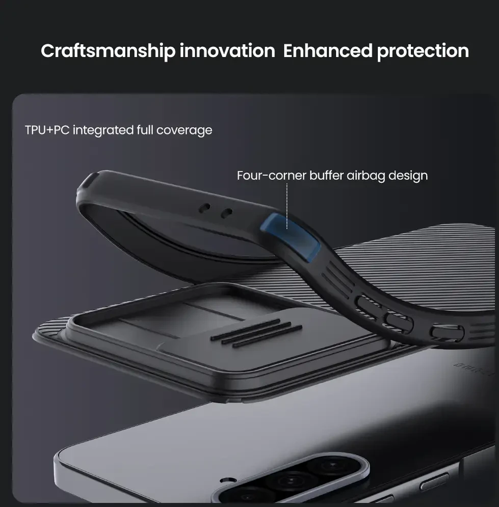 Nillkin CamShield PRO Hard Case skirta Samsung Galaxy A36 5G dėklas telefonui juodos spalvos