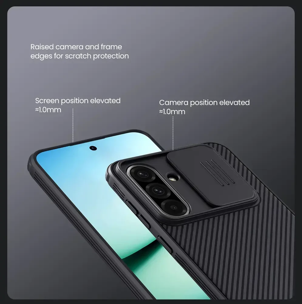 Nillkin CamShield PRO Hard Case skirta Samsung Galaxy A36 5G dėklas telefonui juodos spalvos