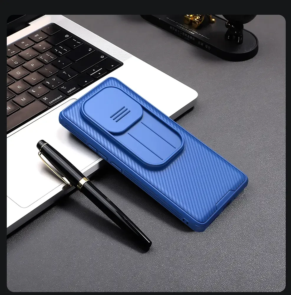 Nillkin CamShield PRO Hard Xiaomi Redmi Note 14 Pro 5G/Poco X7 5G dėklas telefonui mėlynos spalvos