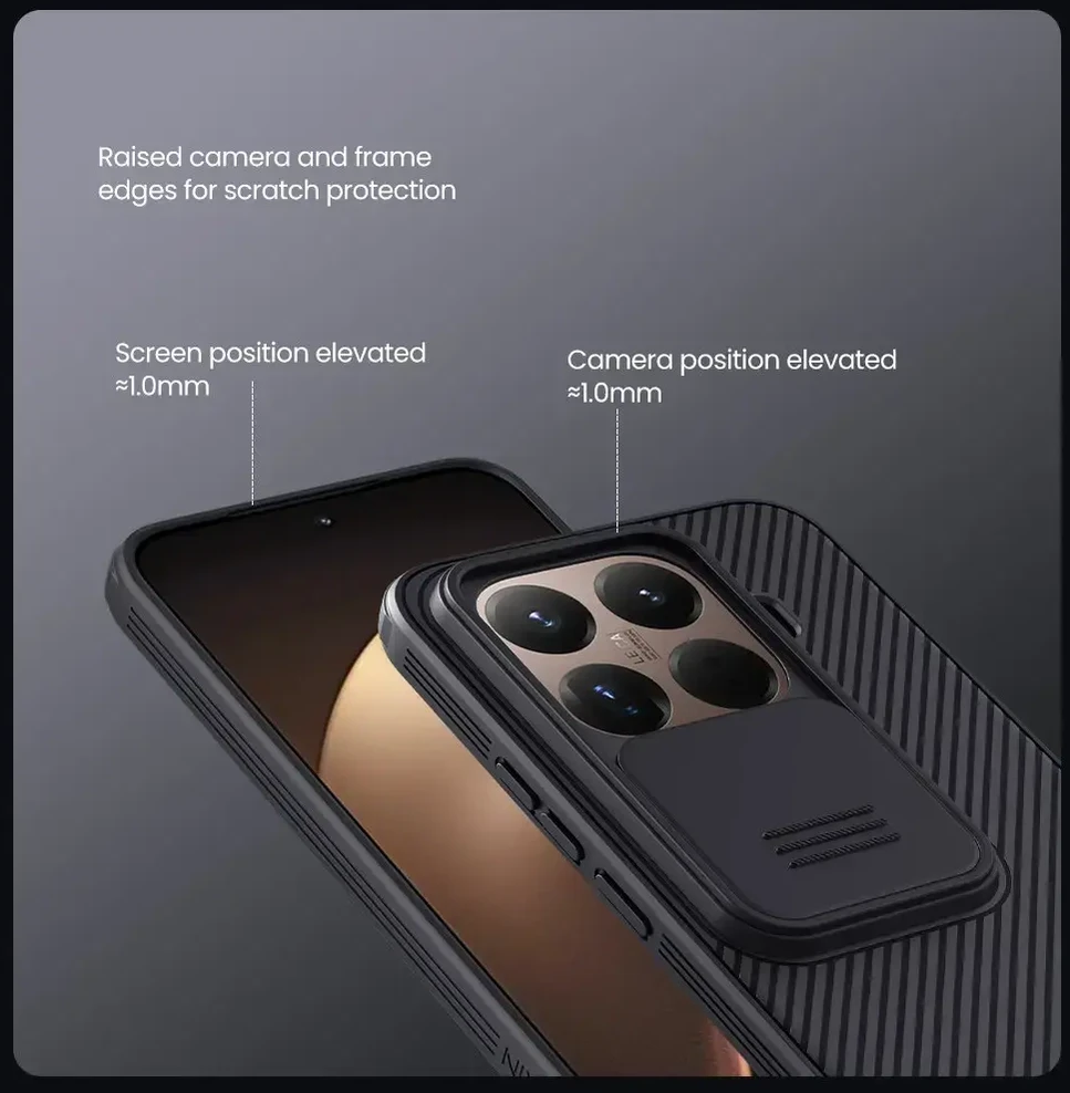 Nillkin CamShield PRO Hard dėklas skirtas Xiaomi 15T Pro juodos spalvos