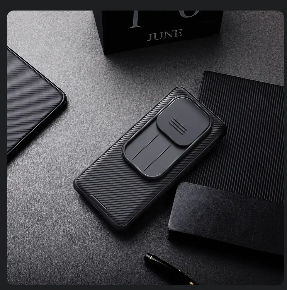 Nillkin CamShield PRO Hard Xiaomi Redmi Note 14 Pro+ 5G dėklas telefonui juodos spalvos