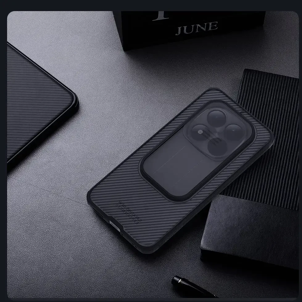Nillkin CamShield PRO Hard dėklas skirtas Xiaomi Redmi Note 15 Pro+ 5G Transparent Juodas