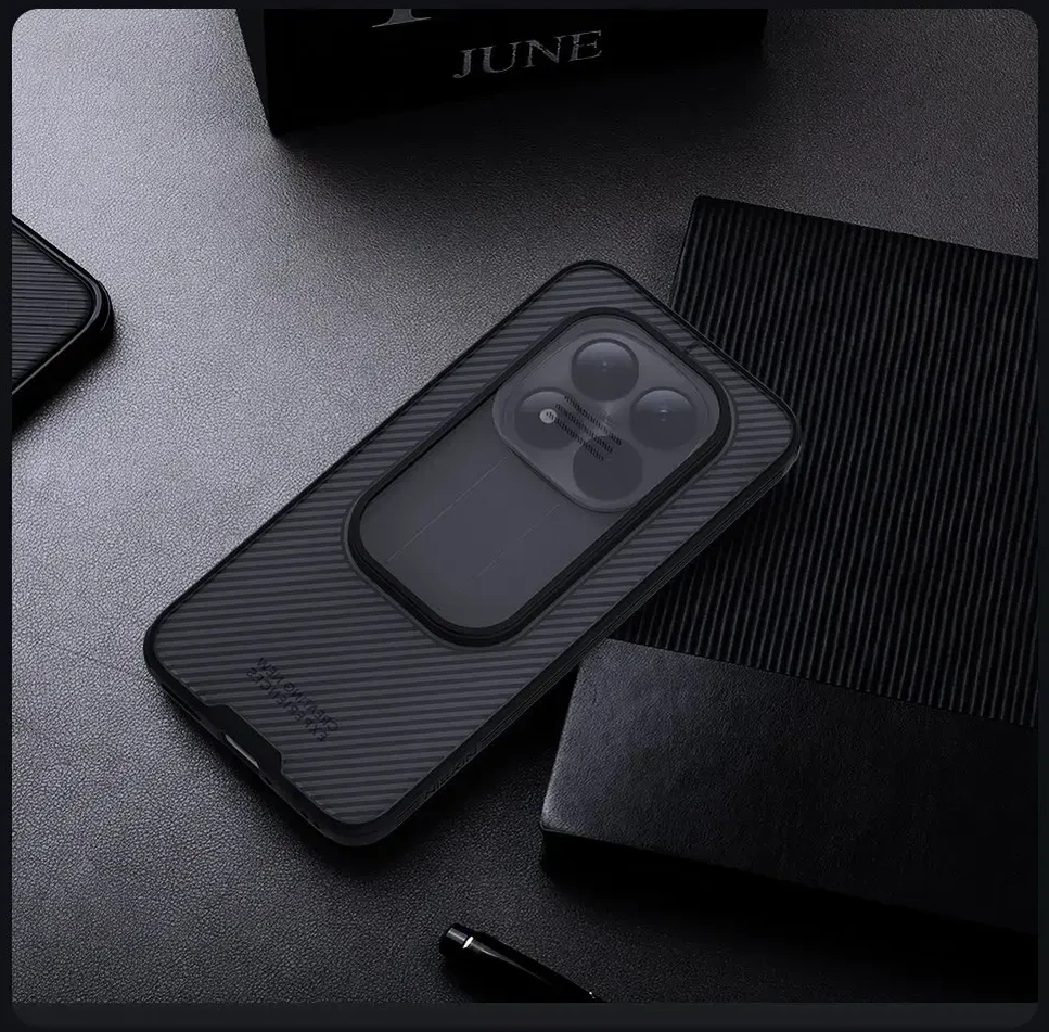 Nillkin CamShield PRO Hard dėklas skirtas Xiaomi Redmi Note 15 Pro 5G Transparent Juodas