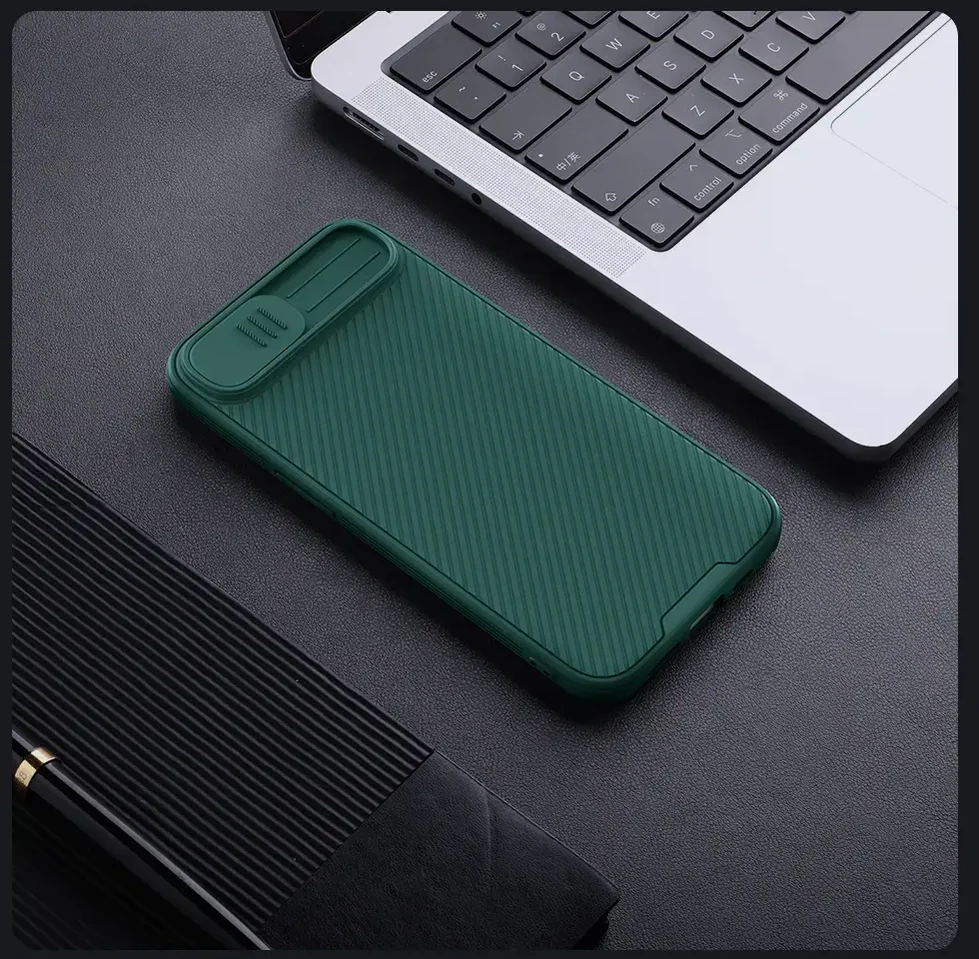 Nillkin CamShield Pro Apple iPhone 16e – dėklas telefonui žalios spalvos