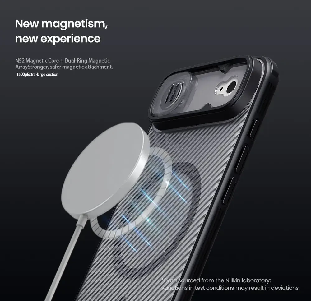 Nillkin CamShield PRO Magnetic Hard dėklas skirtas Apple iPhone Air skaidrus juodos spalvos