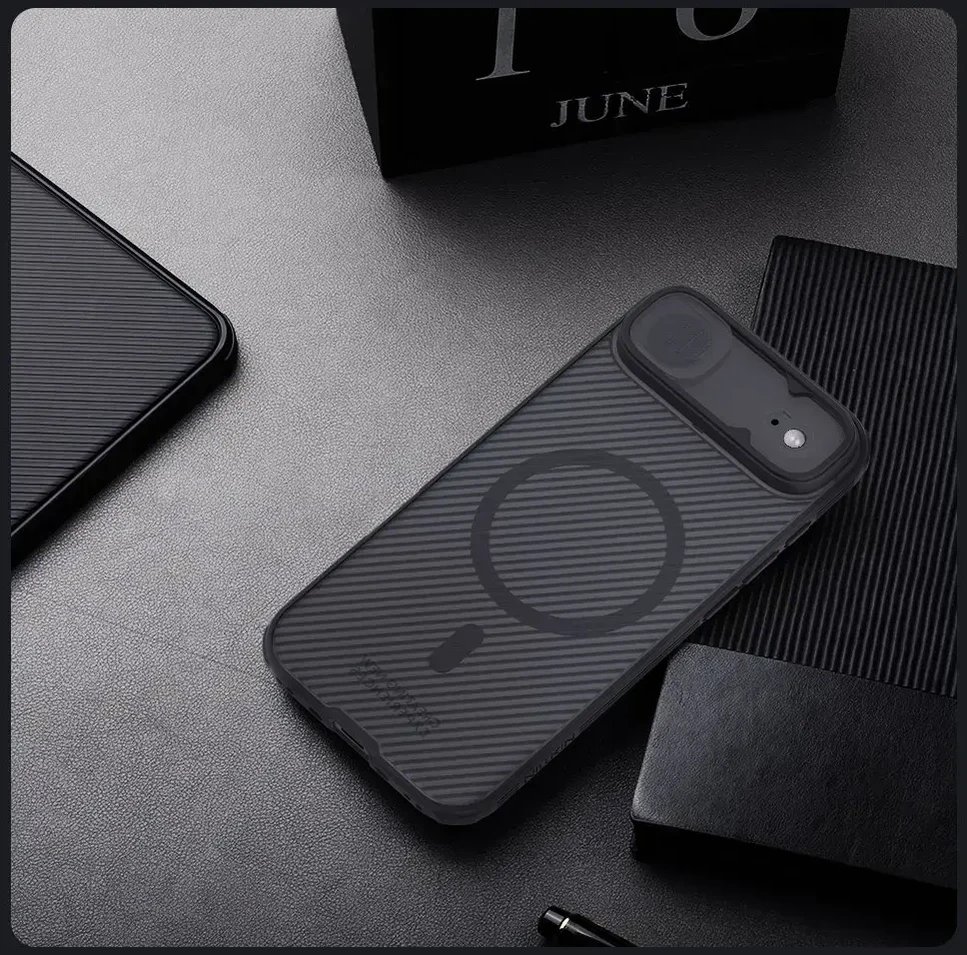 Nillkin CamShield PRO Magnetic Hard dėklas skirtas Apple iPhone Air skaidrus juodos spalvos
